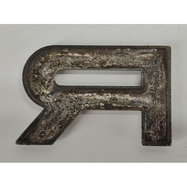 Emblema Letra R Capo Range Rover Sport 2009 Prateado Emblema Letra R Capo Range Rover Sport 2009 Prateado