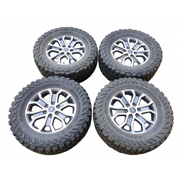 Jogo Roda R18 Ford Ranger Limited 2024 Pneu Meia Vida Preto