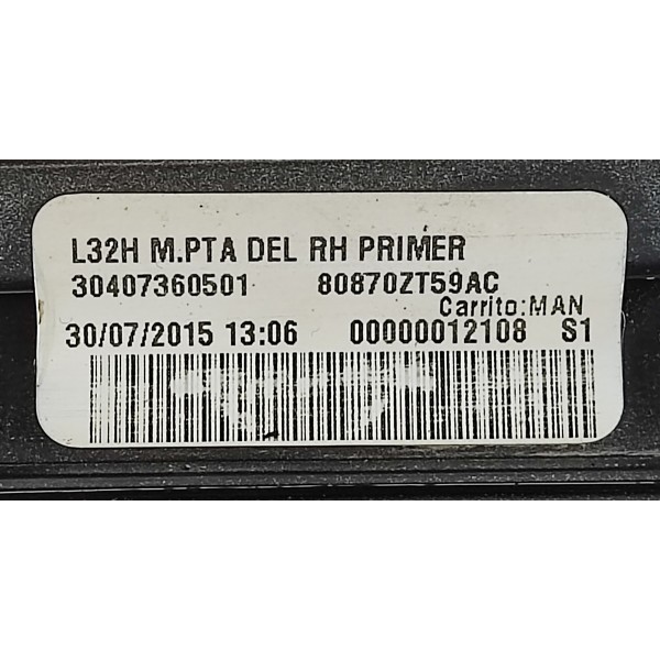 Friso Porta D.d Nissan Sentra 2.0 2011 80870zt59ac Prateado