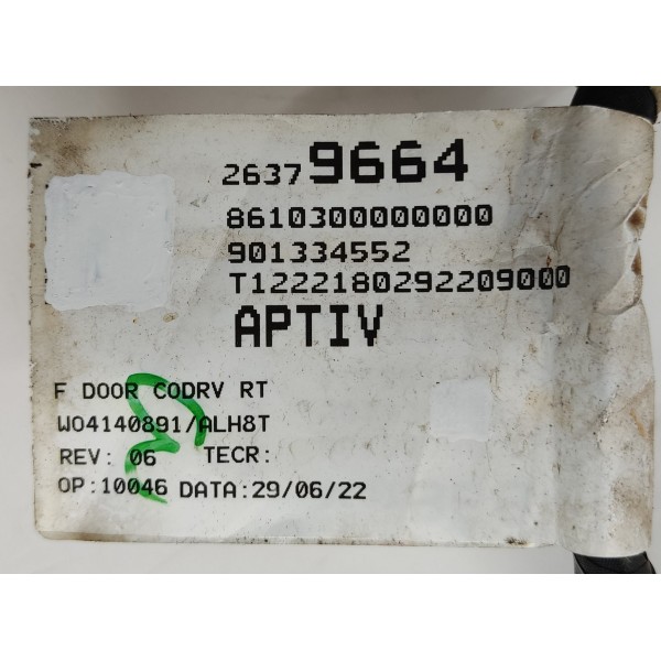 Chicote Porta D.d Gm Tracker 1.2 Turbo 2023 26379664