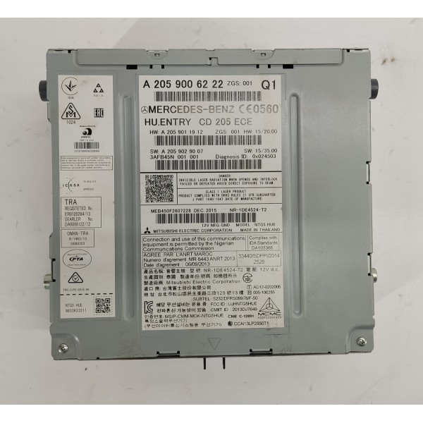 Modulo Multimidia Mercedes C180 1.6 2017 A2059006222 Preto