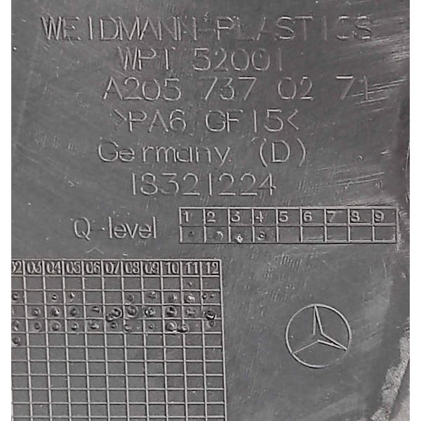 Acabamento Arco Porta T.d Mercedes C180 1.6 2017 A2057370271 Preto