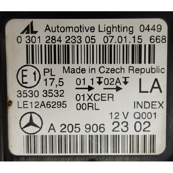 Farol D.e Mercedes C180 1.6 2017 Detalhe A2059062302 Esquerdo/motorista