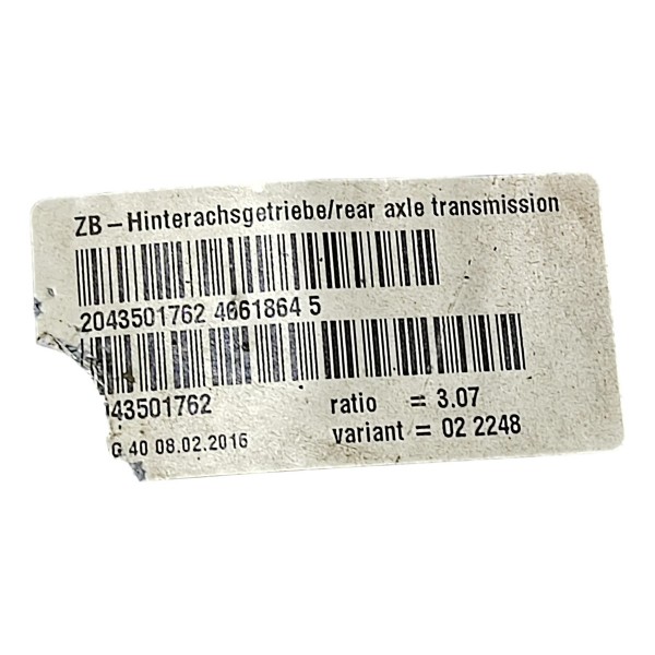 Diferencial Traseiro Mercedes C180 1.6 2017