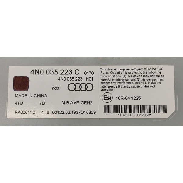 Radio Módulo Central Amplificador Audi Q8 2019 4n0035223